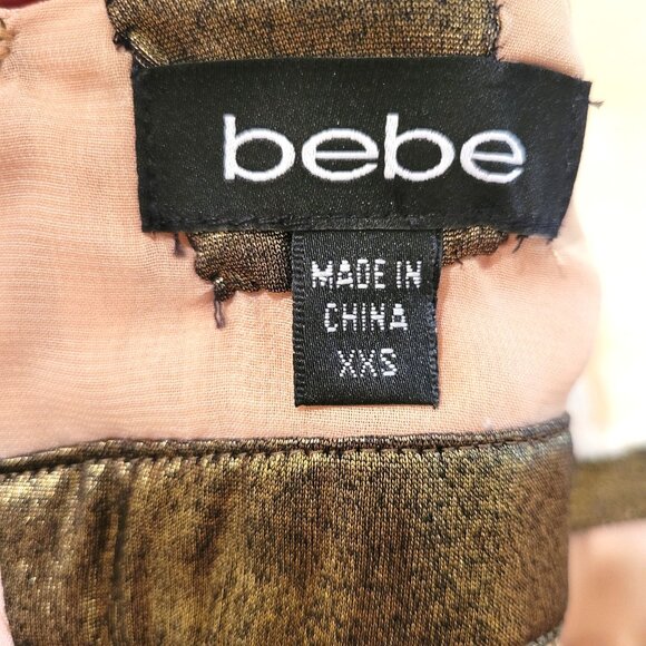 Bebe XXS Silk Snake Print Dress with Gold Trim – Tailored, Never Worn - Picture 7 of 10